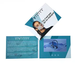 Regali di Branding dal design unico per la commercializzazione dello schermo LCD da 7 pollici biglietti d'auguri con Brochure Video di libro Business Mailer