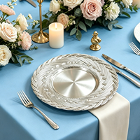 Assiette de Présentation Ronde en Plastique de Luxe Durable, Motif Personnalisable, Fourniture Directe Usine pour Fêtes, Dîners d'Affaires, Mariages et Décoration de Table