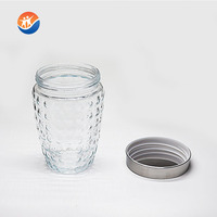 Pot de conservation en verre de 3 tailles, fabriqué à la machine, pour céréales, café, thé, sucre, pots de conservation en verre transparent ronds avec couvercle en métal pour aliments