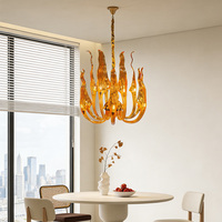 Lustre en verre rétro pour salon, élégant, haut de gamme, luxe, style palais européen, pour villa duplex, maison, hôtel, restaurant