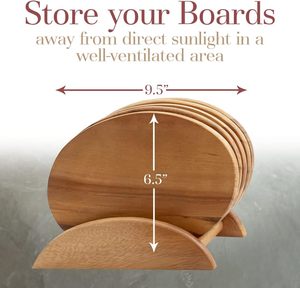 Woodard & <span class=keywords><strong>Charles</strong></span> <span class=keywords><strong>6</strong></span> planches de service en bois d'acacia avec support, parfaites pour servir les planches à découper de la cuisine - Product Image 6