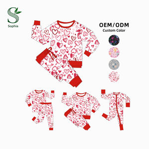 Conjuntos de Ropa Familiar para Niños de Bajo Pedido Mínimo, <span class=keywords><strong>2</strong></span> Piezas, Ropa de Bambú Cómoda para Bebés, Pijamas Casuales, Conjuntos de Pijamas Familiares Navideños - Product Image 1