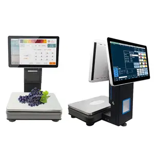 Heavy Duty Supermarket Pos System Retail Cash Register Water Proof Food Scales Digital Display Screen Weighing Scale