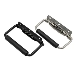 Hengsheng Stainless Steel/Iron Handle Rubber Spring Rebound Handle Mount Chest Handle With Rubber Toolbox Cabinet