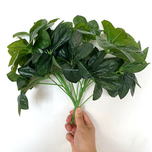 Plante artificielle en bois en forme de pattes de canard, 37 cm de haut, feuilles de simulation, plante décorative d'intérieur pour bureau - Product Image 4