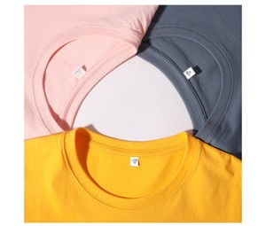 Camiseta de cuello redondo al por mayor, en oferta, multicolor, con logo personalizado, camiseta de algodón de alta calidad, camiseta lisa. - Product Image 5
