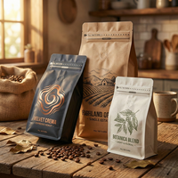 Sacs à café laminés à soufflets latéraux les plus vendus, tailles personnalisables avec valve, pochettes à café de qualité alimentaire
