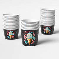 LOKYO Vente en gros de gobelets à crème glacée en papier biodégradables pour desserts et sundaes, 4 oz et 6 oz, jetables, avec logo personnalisé