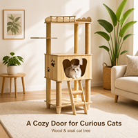 Arbre à chat tout-en-un avec condo pour chat, capsule spatiale, griffoir, planche à gratter, gain de place pour chat d'intérieur