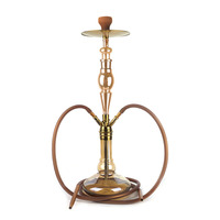 2023 nouveau Logo personnalisé nouveau Design narguilé Huka or luxe russe Sheesha 2 tuyaux en verre transparent chicha narguilé