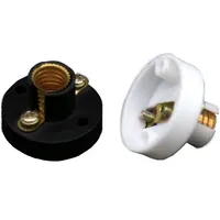 E10 E12 E14 Screw Conversion Flat LED Lamp Holder PC Copper 5A Bedroom Small Led Lighting Head Base Socket 220V Black