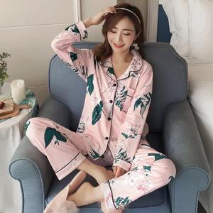 Ensemble de pyjamas pour femmes-Vêtements de loisirs à manches longues-Printemps et été-Ensemble de vêtements de nuit en fibre de lait et soie 31 styles - Product Image 6