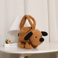 Sac fourre-tout en paille en forme de chien, panier fantaisie animalier, design mignon de chiot, sac à main unique pour amoureux des animaux
