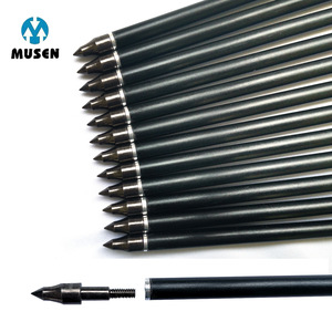 Musen 양궁 인기 석궁 8mm 유리 섬유 화살표 32cm 길이 교체 가능한 포인트 금속 헤드 촬영을위한 플랫 노크 - Product Image 3