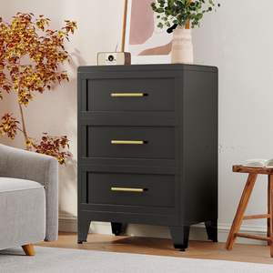 Ladekast 3 Laden Moderne Metalen Opbergkist Eenvoudige Montage Zware Ladekast Van Slaapkamer - Product Image 2