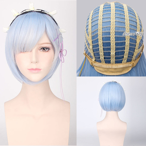 Muestra Gratis, Peluca de Cabello Sintético Barata, Estilo Bob Corto, con Flequillo, para <span class=keywords><strong>Cosplay</strong></span> de <span class=keywords><strong>Anime</strong></span> - Product Image 3