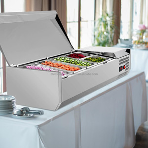Enfriadores comerciales de ensaladas 2026, mesas de preparación de ensaladas con tapas de vidrio, vitrinas refrigeradas - Product Image 3