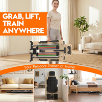 Papan Pilates Lipat dengan Logo Kustom Grosir, 3 Tingkat Tahanan, Alas Anti Selip, untuk Peralatan Gym Multifungsi