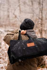 Échantillon gratuit, sacs de rangement en toile cirée pour foyer en bois, en vrac, à prix d'usine, pour porte-bûches, porte-bûches en cuir - Product Image 6