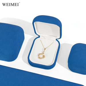 กล่องกำมะหยี่สีเหลือง WEIMEI สั่งทำโลโก้ได้ สำหรับแหวน สร้อยคอ กำไล ต่างหู บรรจุภัณฑ์ร้านขายเครื่องประดับระดับไฮเอนด์ - Product Image 1