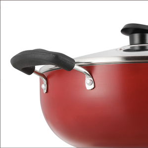 Olla Kadai de Aluminio Antiadherente Apta para Inducción (240mm, 260mm, 280mm) con Cuerpo Resistente al Calor, Diseño Apto para Horno y Tapa de Vidrio - Product Image 2