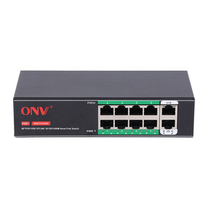 Switch PoE ONV de un solo puerto y 30W con 8 puertos RJ45 de 10/100M y 2 puertos de enlace ascendente de 10/100/1000M, capacidad de 10Gbps sin bloqueo, Full-Duplex - Product Image 4