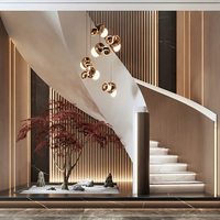 Escalier Flottant Intérieur Personnalisé en Acier Métallique Style Industriel Minimaliste pour Villa et Duplex