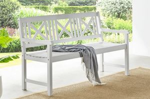 3-Seater White Outdoor Wooden <b>Bench</b> for <b>Entry</b> Patio Park Use Manufactured by Shanghai Detail High Quality Workbench Furniture - Product Image 6