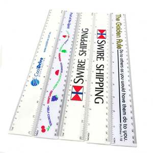 Règle droite portable en acrylique blanc de 30 cm (12 pouces) avec logo personnalisé, idéale pour le bureau, l'école et les cadeaux promotionnels – Nouvelle collection très prisée - Product Image 1