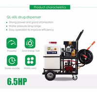 Pulvérisateur à essence de 60 litres pour l'agriculture, chariot à poussoirs de jardin, pulvérisateur à essence avec roues
