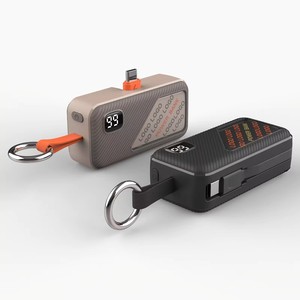 2024 Multi Color Promotion Power Bank with Stickers and Built-in Cable3000mah/4000mah/5000mah Portable Charger Powerbank