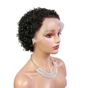 Perruque avec cheveux naturels 13x4, perruque à dentelle frontale ondulée profonde pour femmes, perruque <span class=keywords><strong>courte</strong></span> bob sans colle, ligne de cheveux naturelle, densité 180% - Product Image 1