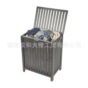 <b>Bamboo</b> Laundry <b>Basket</b> With Lid Large Capacity Dustproof Rectangle Storage Box For Living Room Toilet Gym Laundry Room - Product Image 4