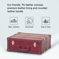 Ensemble de valises vintage en cuir PU imitation crocodile, logo personnalisé, bagages de voyage rétro, vente en gros