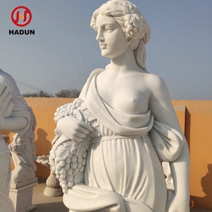 Hy Lạp Cổ Đại Đá Khắc Bằng Đá Cẩm Thạch Trắng Bốn Mùa Nữ Thần Tượng - Product Image 3