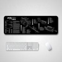 LW alas Mouse Anti licin untuk game, bantalan tetikus PC pola pistol, alas tetikus untuk game nyaman harga pabrik