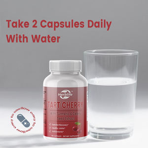Cápsulas de extracto de cereza ácida 3 en 1 OEM de etiqueta privada con suplementos de semillas de cúrcuma y apio para articulaciones, músculos, soporte para dormir - Product Image 4