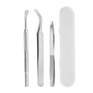 携帯用ステンレス製3ピースダニ取りツール、犬猫用ノミ取りピンセット - 簡単使用、ペットや小動物のための日用品 - Product Image 6