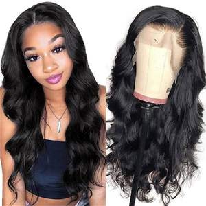 Perruque Lace Frontale 13x4 en Cheveux Remy Véritables, Ondulation Body Wave, Densité 180%, Cheveux Européens Doux, pour Femmes Noires, Vente en Gros Usine - Product Image 1