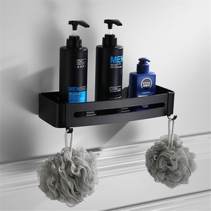 Modern Black Zinc Alloy Bathroom <b>Shelf</b> Triangle <b>Basket</b> Eco-Friendly Hotel Single-Layer Corner Rack - Product Image 4