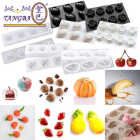 Moule en silicone pour mousse de la série Tangba Fruit, mangues, bananes, fraises, framboises, moule en silicone pour bonbons, outils de pâtisserie personnalisables