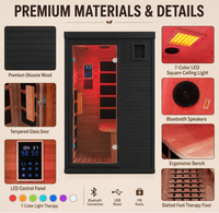 Sauna infrarouge moderne personnalisé pour 1 personne, sauna sec intérieur en bois, cabine de sauna pour la relaxation à domicile