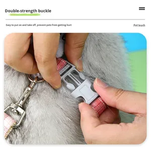 Laisse pour animaux de compagnie (chats, lapins) – Design mignon, anti-évasion, réglable, harnais en forme de I, en corde, sans risque d'étouffement - Product Image 4