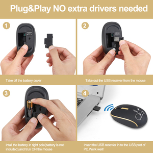 Dễ Thương Chế Độ Kép Giao Diện USB + USB C 2.4G Không Dây Chuột Quang Học Với LED Backlit Cổ 3D Phong Cách Cho Máy Tính Để Bàn Và Máy Tính Xách Tay - Product Image 5