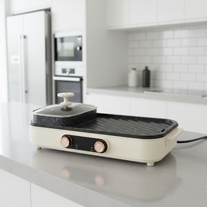 กระทะย่างอเนกประสงค์คุณภาพสูง ไม่ติดกระทะ ปรับอุณหภูมิได้ รุ่นฮิตปี 2026 พร้อมหม้อไฟฟ้าสำหรับใช้ในบ้าน - Product Image 1