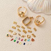 Pendentifs et bagues médaillons flottants |   Base et breloque de bijoux DIY interchangeables en laiton plaqué or PVD pour enfants