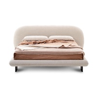 Lit double Zayshine de luxe moderne nordique en velours pour chambre principale, 1,8 mètre, grande taille, modulaire, pour appartement, hôtel, villa, lit moelleux