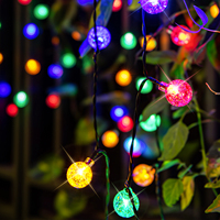Lampe féerique à boule de cristal à bulles, modèle exclusif, 12m, 100 LED, alimentation solaire DC, batterie 2200 mAh, pour décoration de jardin et de Noël