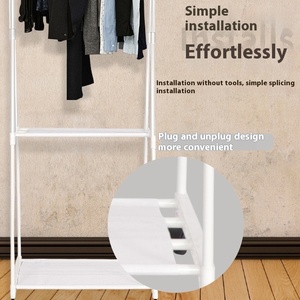 Étagère en métal <span class=keywords><strong>Porte</strong></span>-vêtements pliable Petit <span class=keywords><strong>Porte</strong></span>-vêtements <span class=keywords><strong>Porte</strong></span>-manteau debout amovible Séchage du linge suspendu Économisez de l'espace <span class=keywords><strong>sur</strong></span> roues - Product Image 4