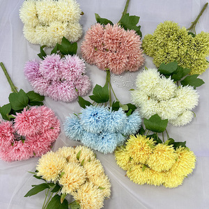 Fleurs artificielles en soie Queyiyi, 7 têtes, hydrangeas pour décorations de mariage et usage domestique - Product Image 1